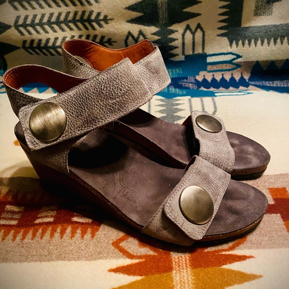 TAOS 🌚 Grey Carousel Wedge Sandal Size 39